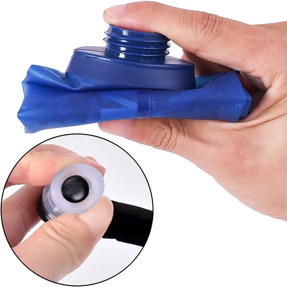 Soft Foldable Water Bottles - BPA Free Collapsible TPU Flask, 500ML Outdoor Sports Hydration Pack with Straw for Running Hiking Cycling Climbing