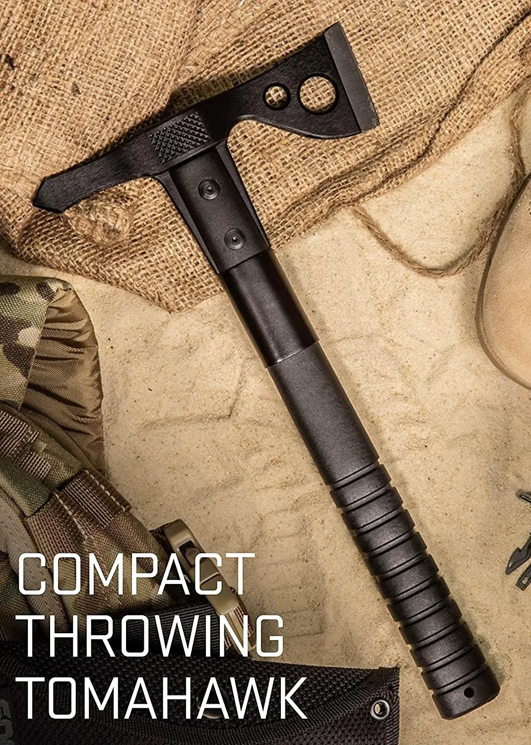 SOG FastHawk- Lighter, Faster, Agile Throwing Hatchet, Versatile Survival Tactical Axe for Competition Throwing and Camping, Hunting and Packing-Black (F06TN-CP)