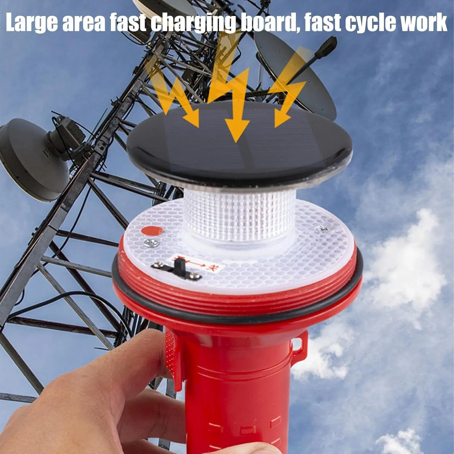 Solar Boat Flares, E-Flare Safety Kit, Electronic Boat Distress Flare, Day/Night Marine Flares Signal Replacement Kit for Boats, Marine Safety