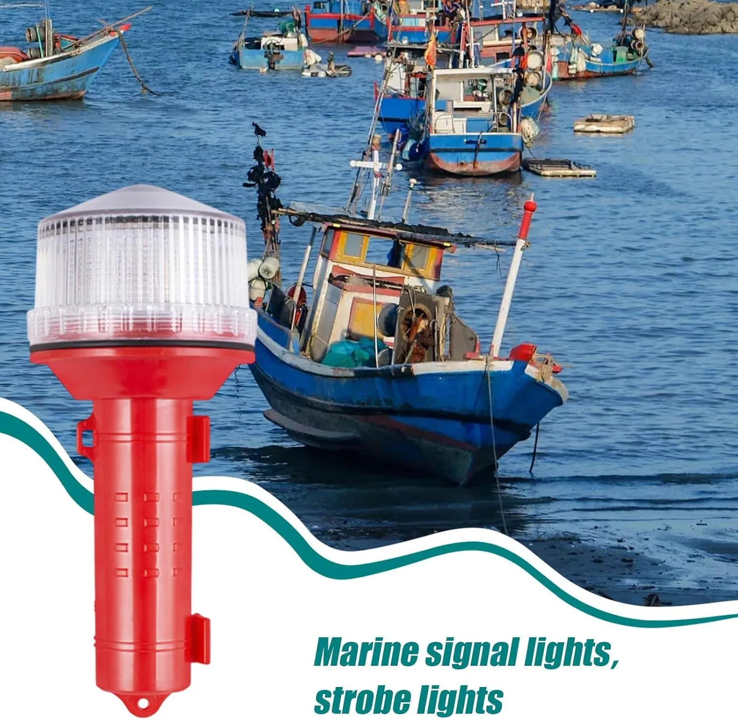 Solar Boat Flares, E-Flare Safety Kit, Electronic Boat Distress Flare, Day/Night Marine Flares Signal Replacement Kit for Boats, Marine Safety