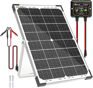 SOLPERK 30W Solar Battery Charger Solar Battery Maintainer   Upgrade 10A MPPT Charge Controller   Adjustable Mount Bracket for Car RV Boat Motorcycle，12V Waterproof Solar Panel Kit Trickle Charging