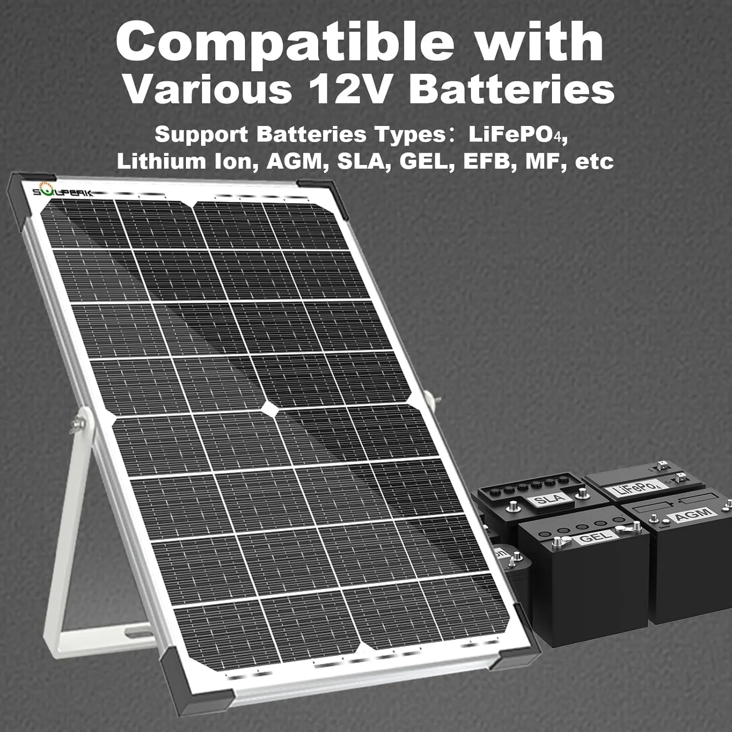 SOLPERK 30W Solar Battery Charger Solar Battery Maintainer   Upgrade 10A MPPT Charge Controller   Adjustable Mount Bracket for Car RV Boat Motorcycle，12V Waterproof Solar Panel Kit Trickle Charging