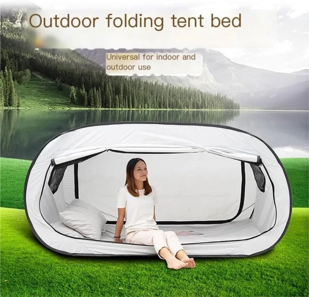 Spacious and Lightweight Camping Double Folding Tent Integrated Student Shade Outdoor Mosquito Net Camping Tent Camping Equipment Outdoor Tent