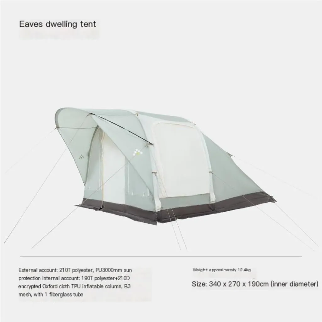 Spacious and Lightweight Camping Tent 2 Rooms and 1 Living Room Inflatable Portable Foldable Rain-Proof Picnic Camping Essentials Outdoor Tent