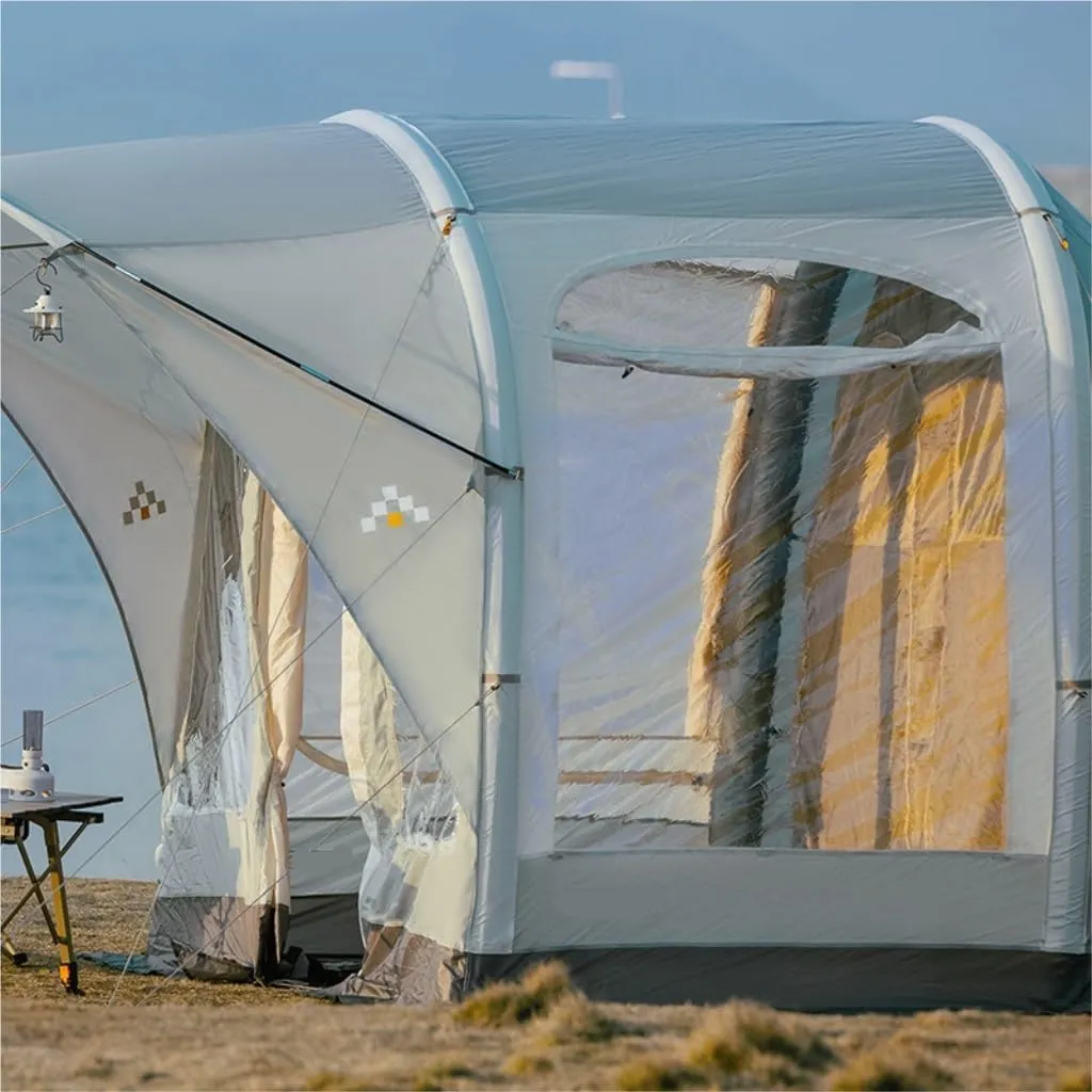 Spacious and Lightweight Camping Tent 2 Rooms and 1 Living Room Inflatable Portable Foldable Rain-Proof Picnic Camping Essentials Outdoor Tent
