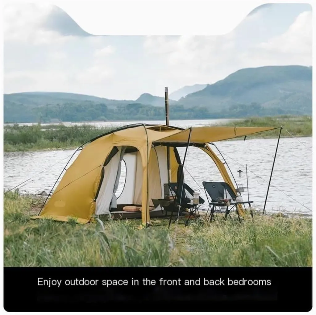 Spacious and Lightweight One-Bedroom and One-Living Tent Outdoor Camping Rainproof, Coldproof and Windproof Tent Camping Equipment Outdoor Tent
