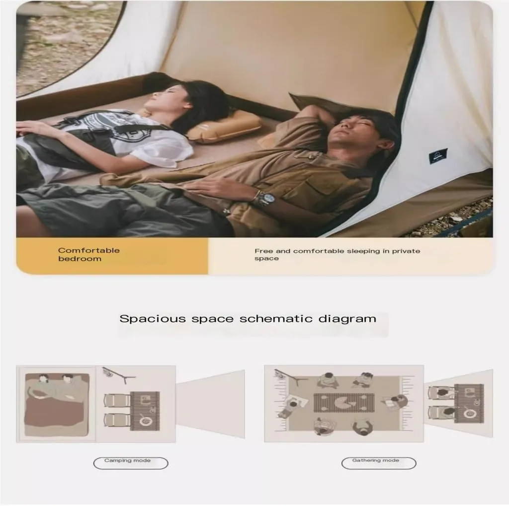 Spacious and Lightweight One-Bedroom and One-Living Tent Outdoor Camping Rainproof, Coldproof and Windproof Tent Camping Equipment Outdoor Tent
