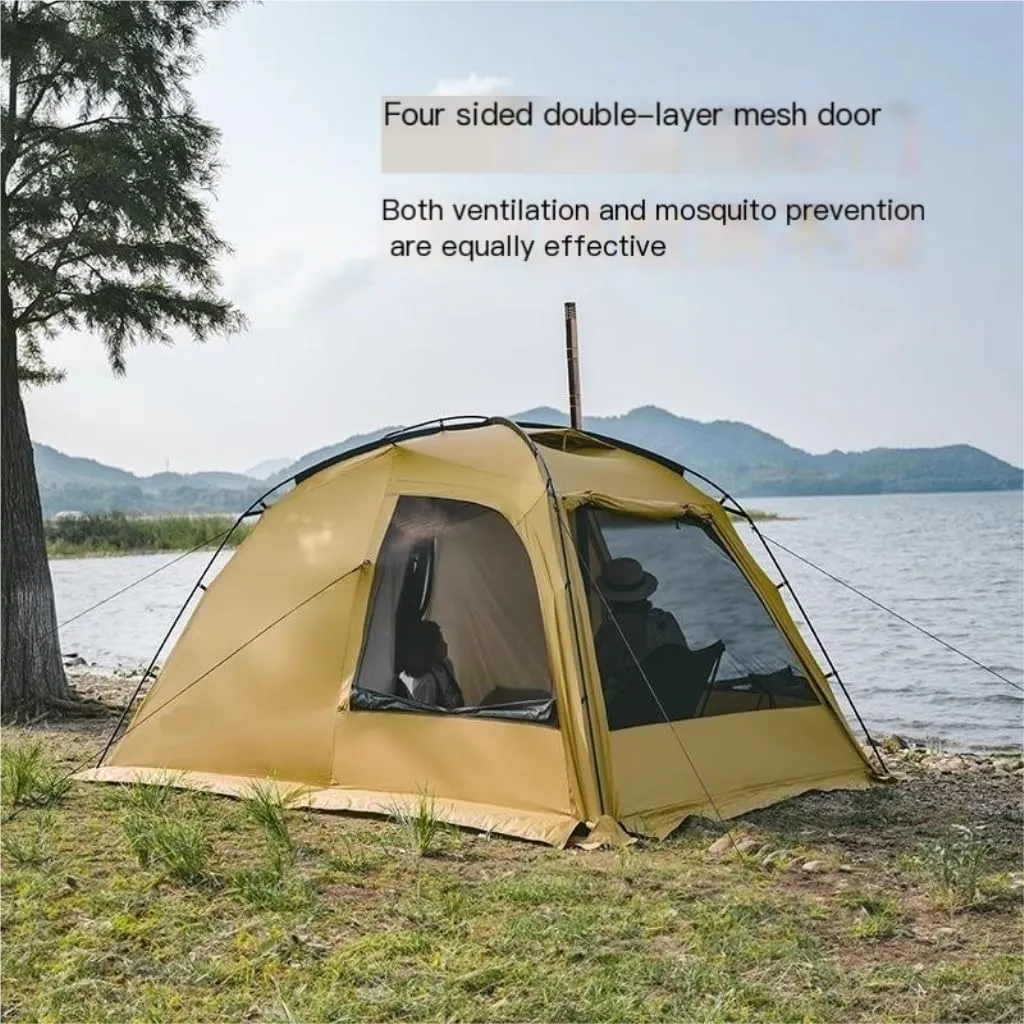 Spacious and Lightweight One-Bedroom and One-Living Tent Outdoor Camping Rainproof, Coldproof and Windproof Tent Camping Equipment Outdoor Tent
