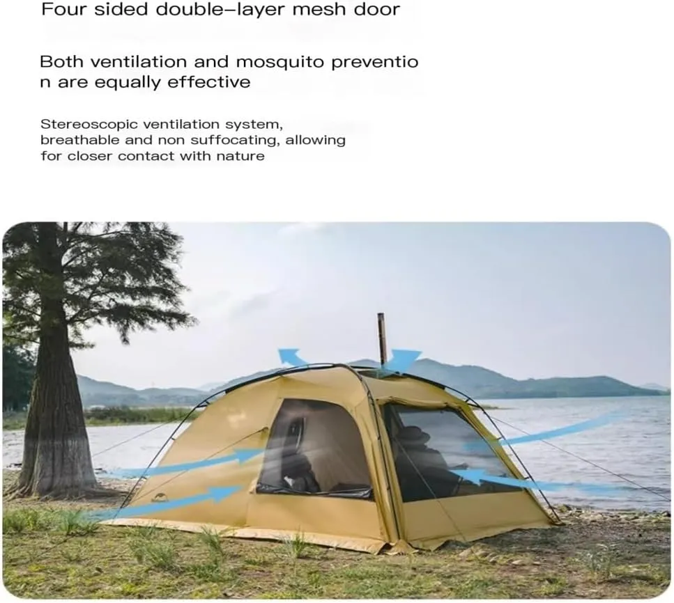 Spacious and Lightweight One-Bedroom and One-Living Tent Outdoor Camping Rainproof, Coldproof and Windproof Tent Camping Equipment Outdoor Tent
