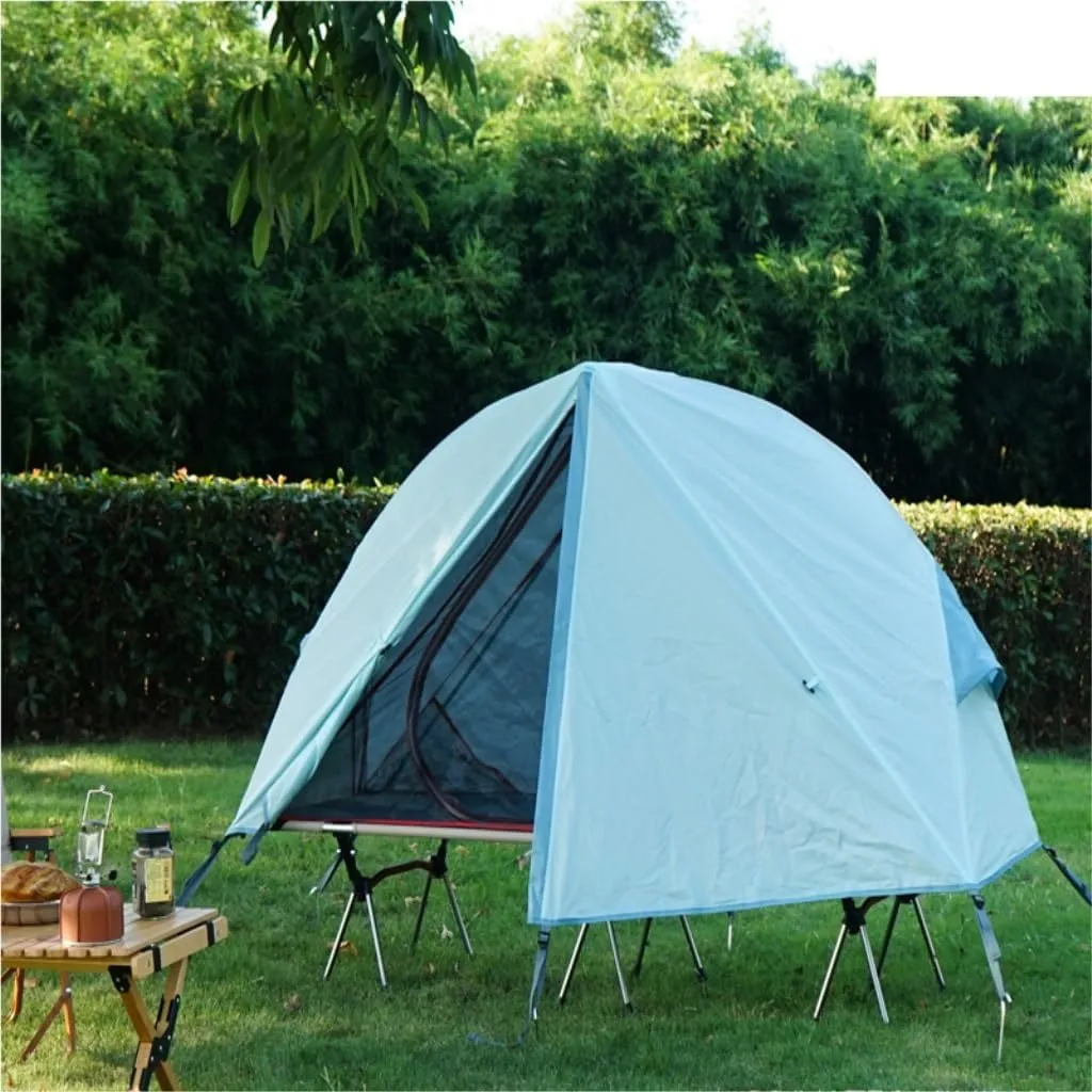 Spacious and Lightweight Outdoor Camping Off-The-Ground Tent Single Folding Portable Mosquito Net Windproof and Anti-UV Fishing Tent Outdoor Tent