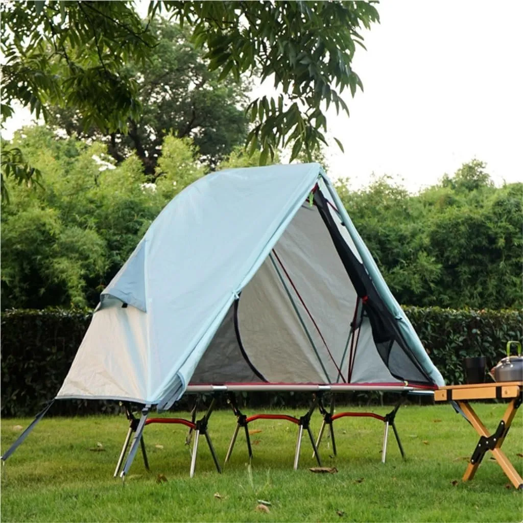 Spacious and Lightweight Outdoor Camping Off-The-Ground Tent Single Folding Portable Mosquito Net Windproof and Anti-UV Fishing Tent Outdoor Tent