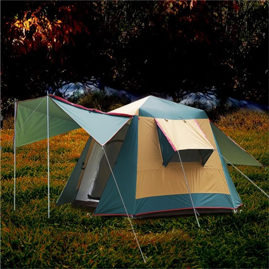 Spacious and Lightweight Outdoor Fully Automatic Double-Layer Sunproof and Rainproof Aluminum Alloy Camping Tent Multi-Person Tent Outdoor Tent