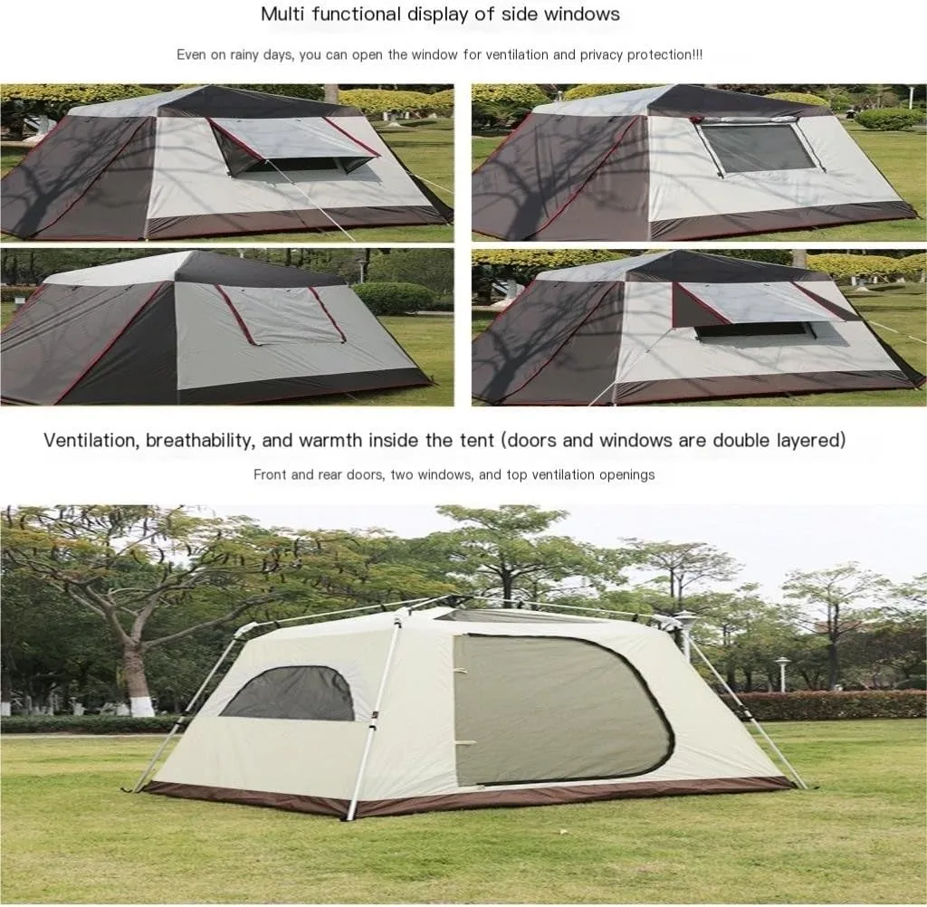 Spacious and Lightweight Outdoor Fully Automatic Double-Layer Sunproof and Rainproof Aluminum Alloy Camping Tent Multi-Person Tent Outdoor Tent