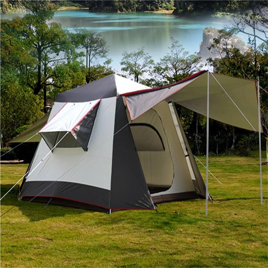 Spacious and Lightweight Outdoor Fully Automatic Double-Layer Sunproof and Rainproof Aluminum Alloy Camping Tent Multi-Person Tent Outdoor Tent