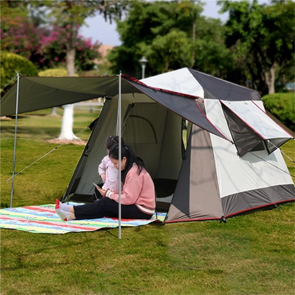 Spacious and Lightweight Outdoor Fully Automatic Double-Layer Sunproof and Rainproof Aluminum Alloy Camping Tent Multi-Person Tent Outdoor Tent