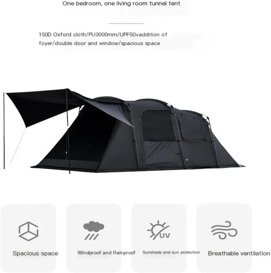 Spacious and Lightweight Outdoor Luxury One-Bedroom and One-Living Tent Outdoor Portable Thickened Rainproof Camping Tent Equipment Outdoor Tent