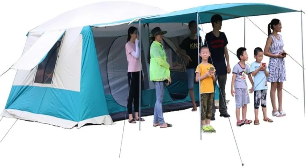 Spacious and Lightweight Outdoor Tent for 5-8 People, Rainproof, Thickened, Two-Bedroom and One-Living Room Camping Folding Tent Outdoor Tent