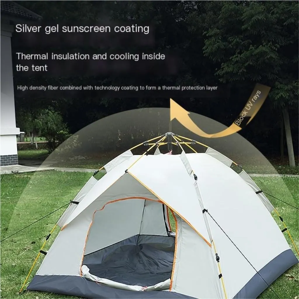 Spacious and Lightweight Tent Outdoor Camping Automatic Tent Quick-Open Camping Fake Double-Layer Folding Camp Tent Camping Equipment Outdoor Tent