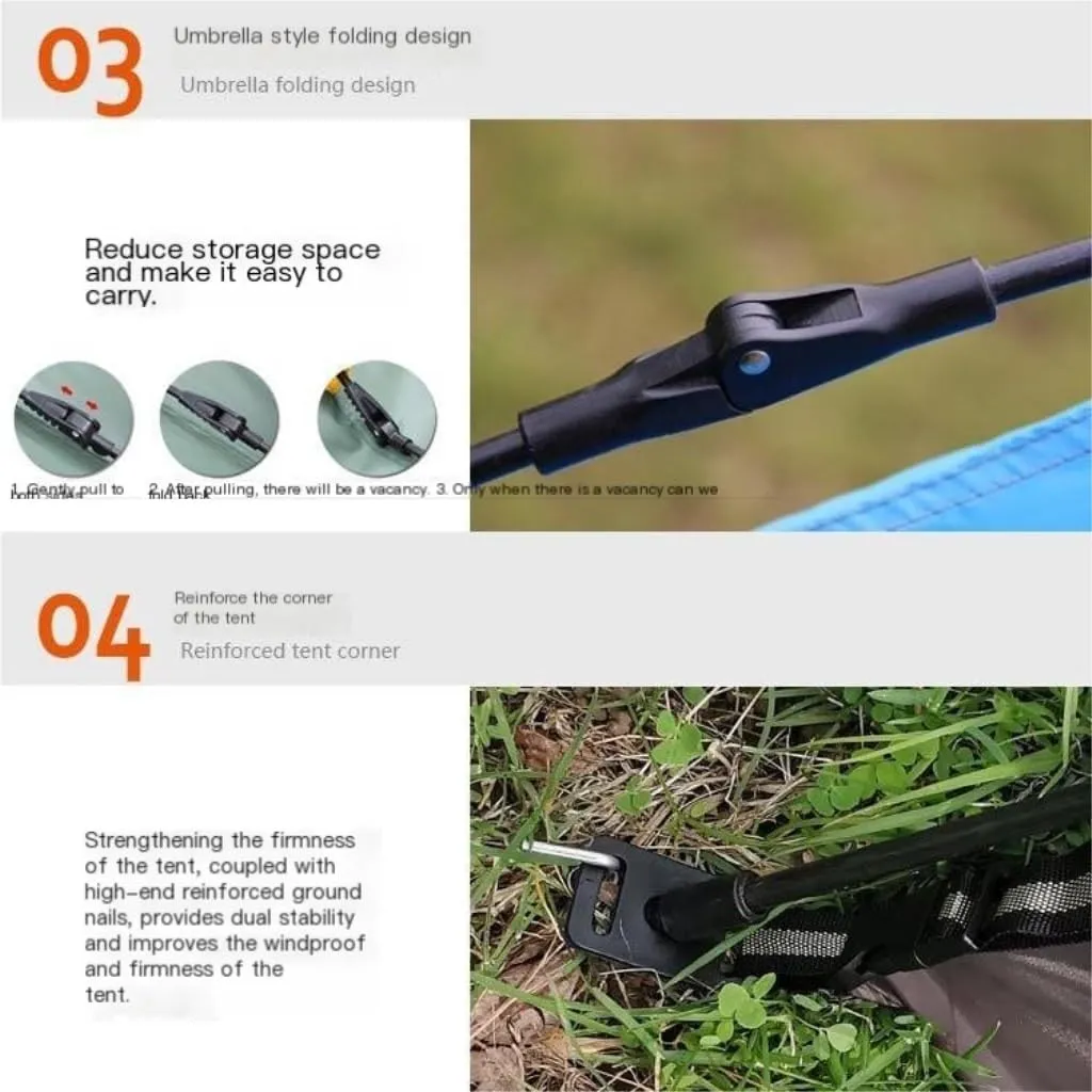 Spacious and Lightweight Tent Rainproof Automatic Tent Free of Setup Quick Open Rainproof Single Tent Portable Outdoor Fishing Outdoor Tent