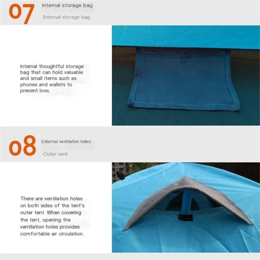 Spacious and Lightweight Tent Rainproof Automatic Tent Free of Setup Quick Open Rainproof Single Tent Portable Outdoor Fishing Outdoor Tent