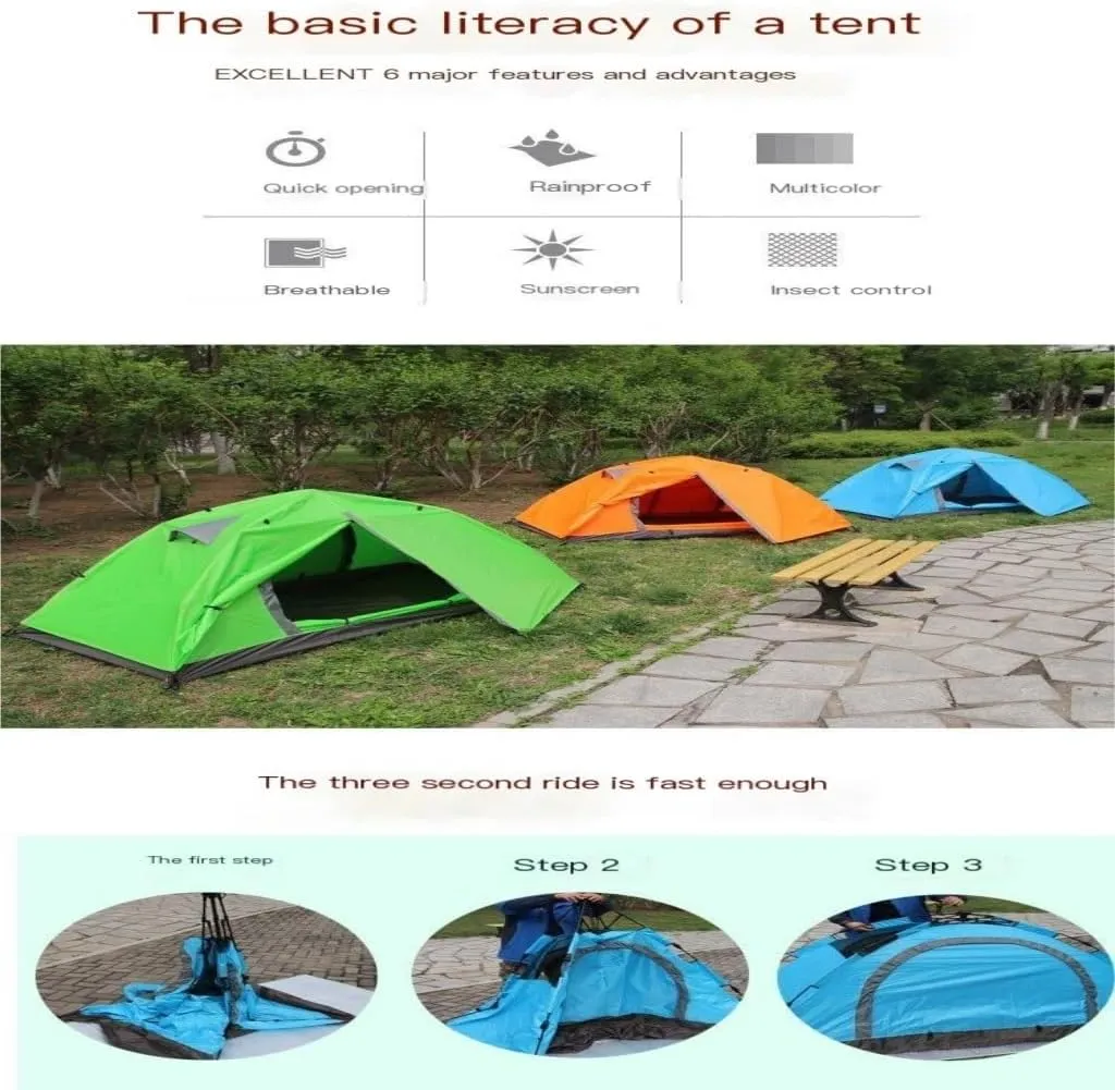 Spacious and Lightweight Tent Rainproof Automatic Tent Free of Setup Quick Open Rainproof Single Tent Portable Outdoor Fishing Outdoor Tent