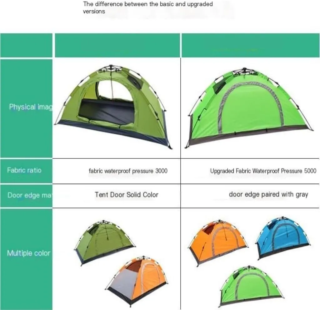 Spacious and Lightweight Tent Rainproof Automatic Tent Free of Setup Quick Open Rainproof Single Tent Portable Outdoor Fishing Outdoor Tent