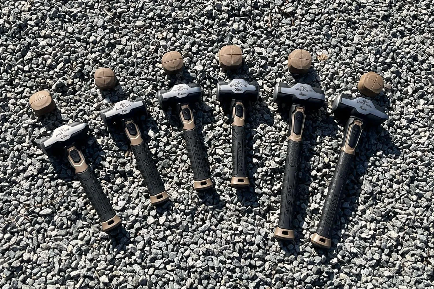 Spec Ops Tools Drilling Hammer, 2 lb Sledge hammer with Bi-Material Shock Absorbing & Vibration Dampening Handle, 3% Donated to Veteran Black/Tan