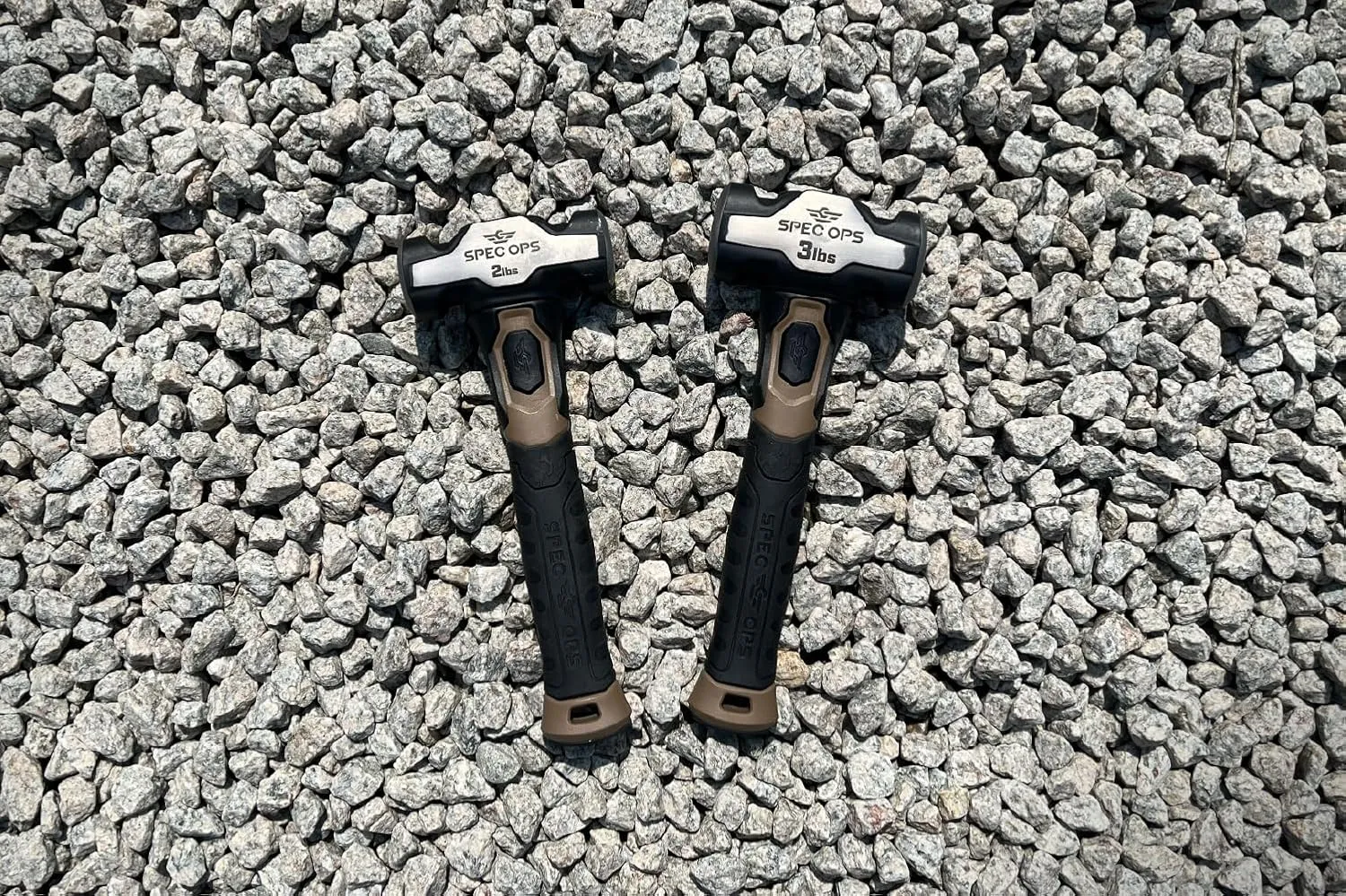 Spec Ops Tools Drilling Hammer, 2 lb Sledge hammer with Bi-Material Shock Absorbing & Vibration Dampening Handle, 3% Donated to Veteran Black/Tan