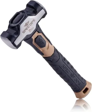 Spec Ops Tools Drilling Hammer, 2 lb Sledge hammer with Bi-Material Shock Absorbing & Vibration Dampening Handle, 3% Donated to Veteran Black/Tan