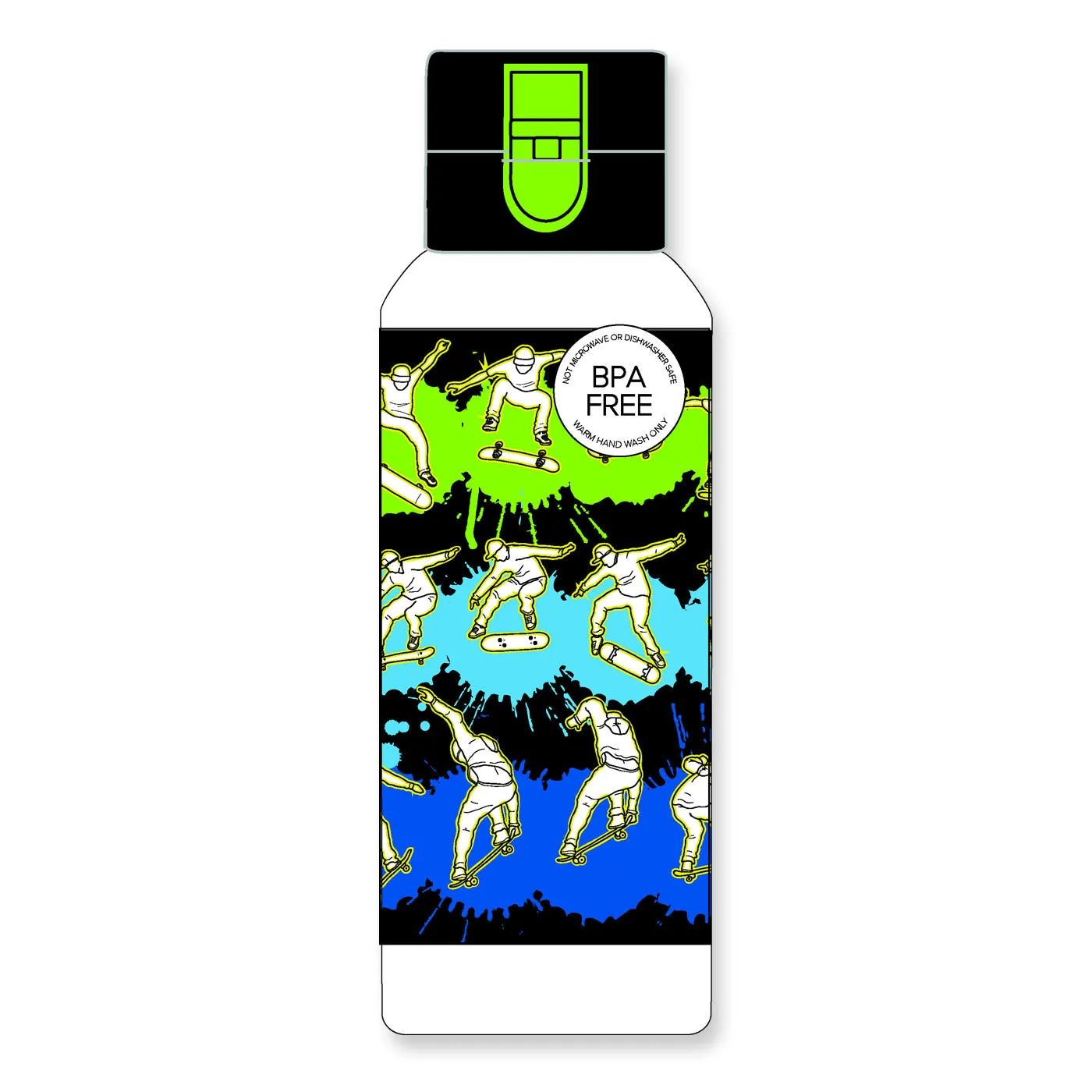 Spencil Spill-Proof Water Bottle 650ml Skate Paint