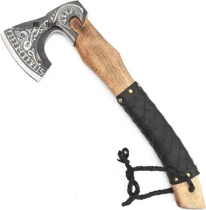 Splitting Axe Camping Chopping Hatchet Viking Tomahawk Battle Hunting Outdoor Solid Wood Handle 3016