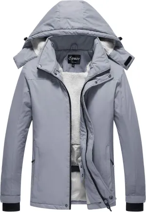 Spmor Women's Waterproof Ski Jacket Mountain Rain Winter Coat Windproof Skin Hooded Jacket