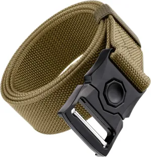 Sportmusies Tactical Belt for Men Nylon Webbing Belt with Heavy-Duty Quick-Release Buckle