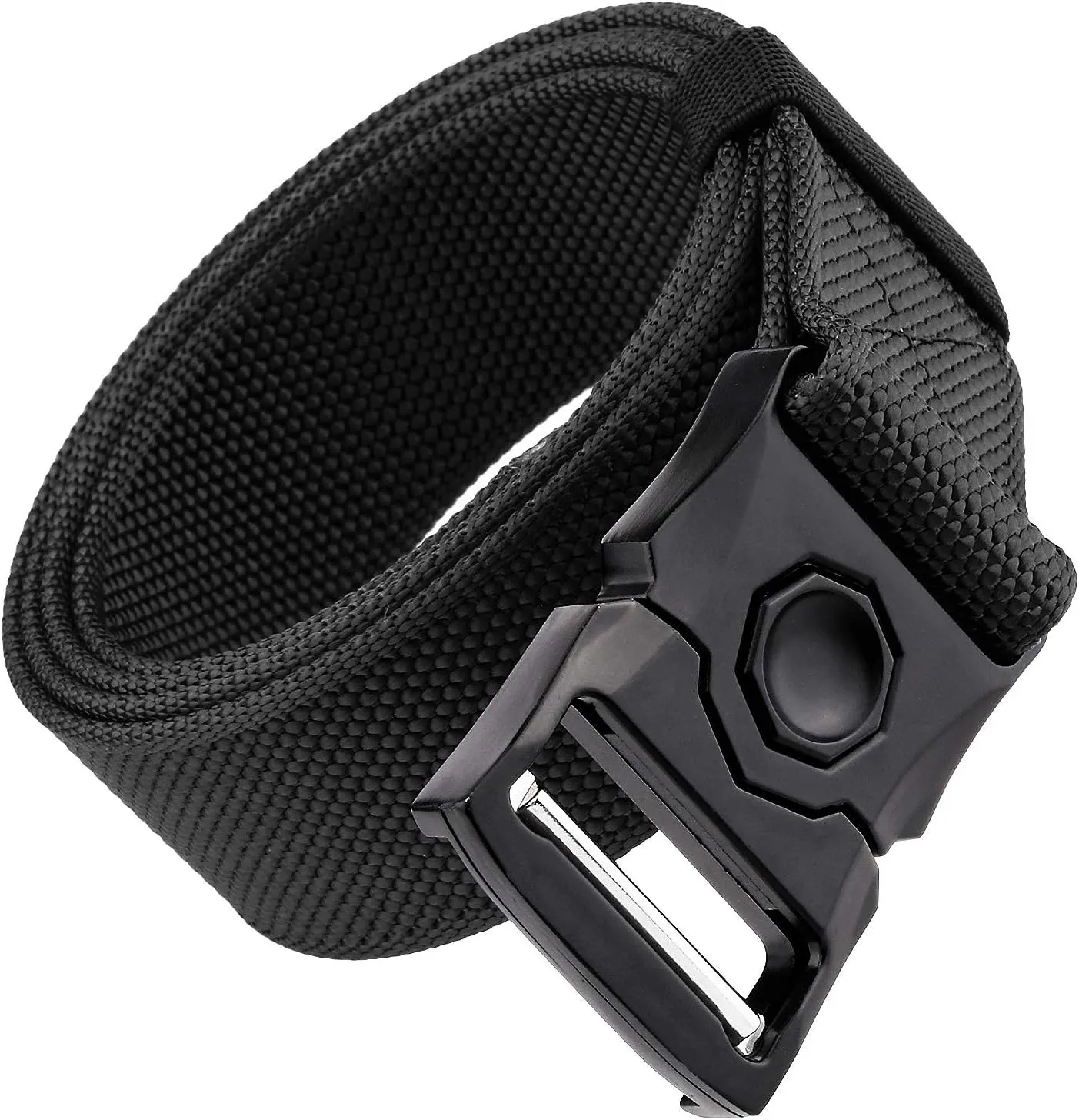Sportmusies Tactical Belt for Men Nylon Webbing Belt with Heavy-Duty Quick-Release Buckle
