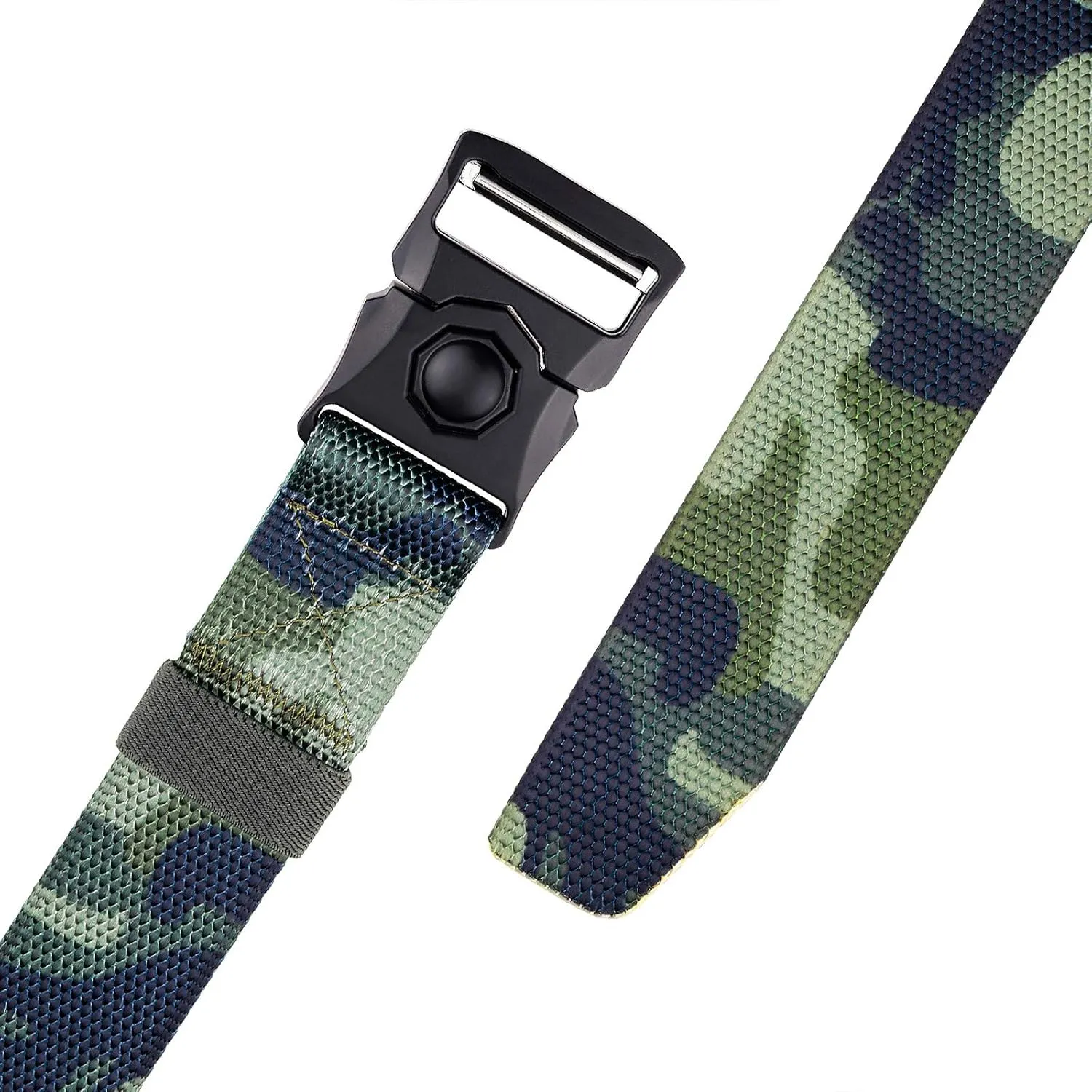 Sportmusies Tactical Belt for Men Nylon Webbing Belt with Heavy-Duty Quick-Release Buckle