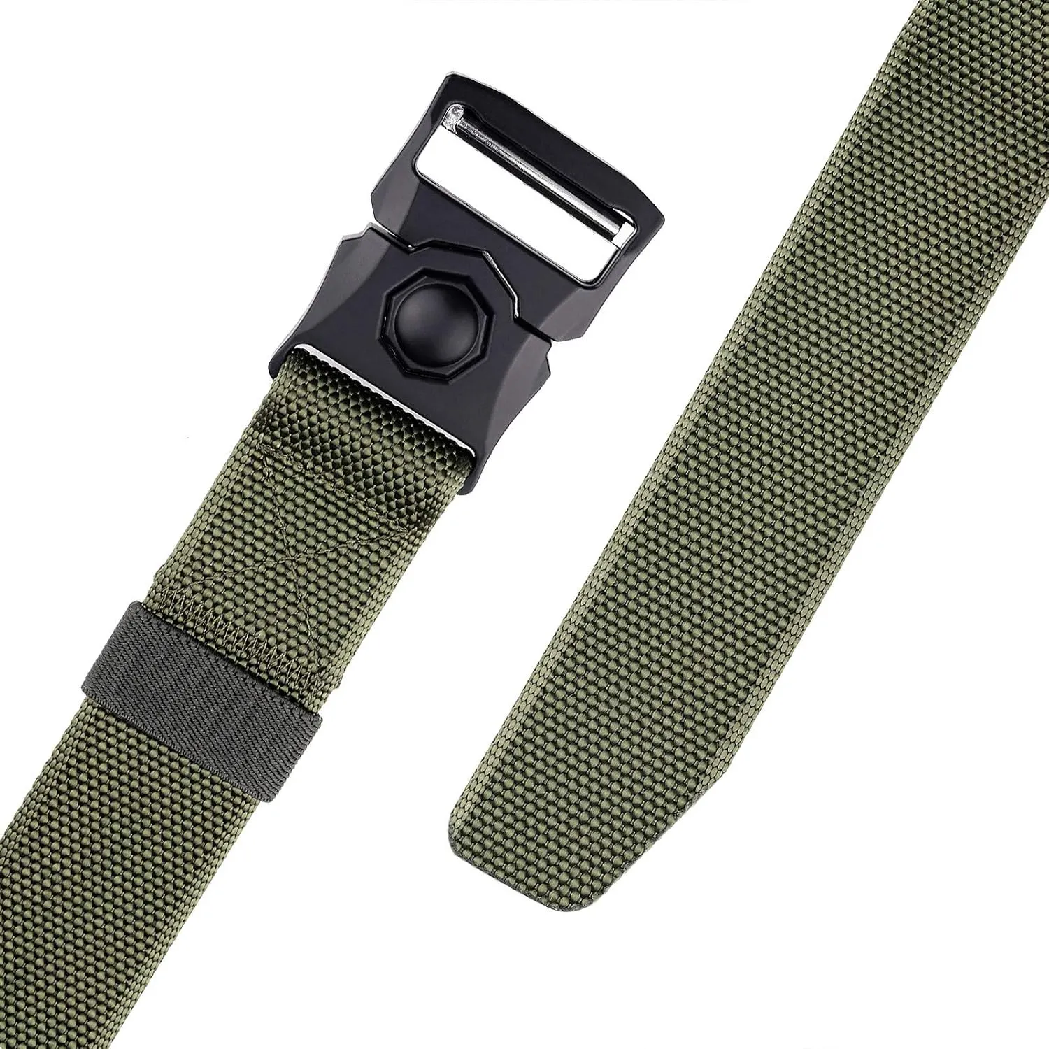Sportmusies Tactical Belt for Men Nylon Webbing Belt with Heavy-Duty Quick-Release Buckle