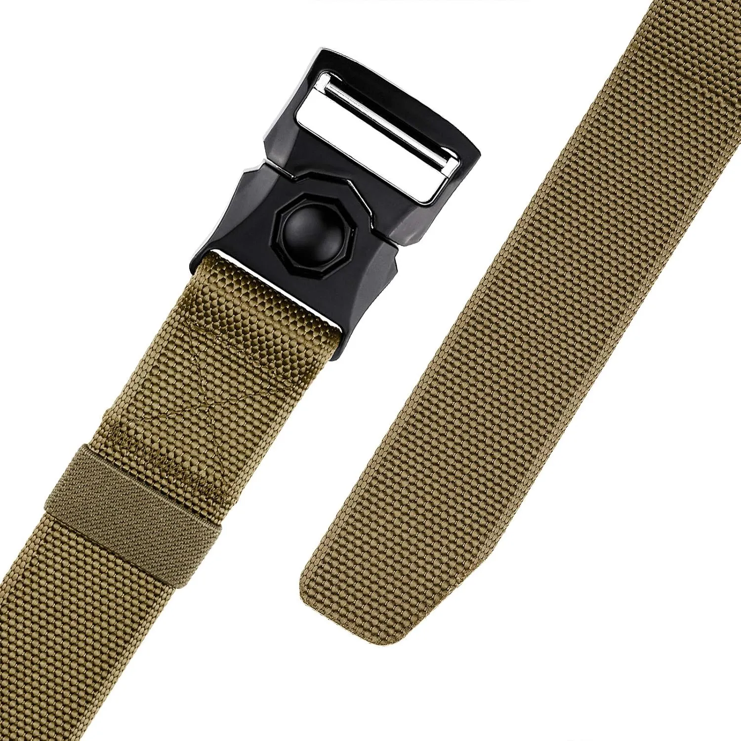 Sportmusies Tactical Belt for Men Nylon Webbing Belt with Heavy-Duty Quick-Release Buckle