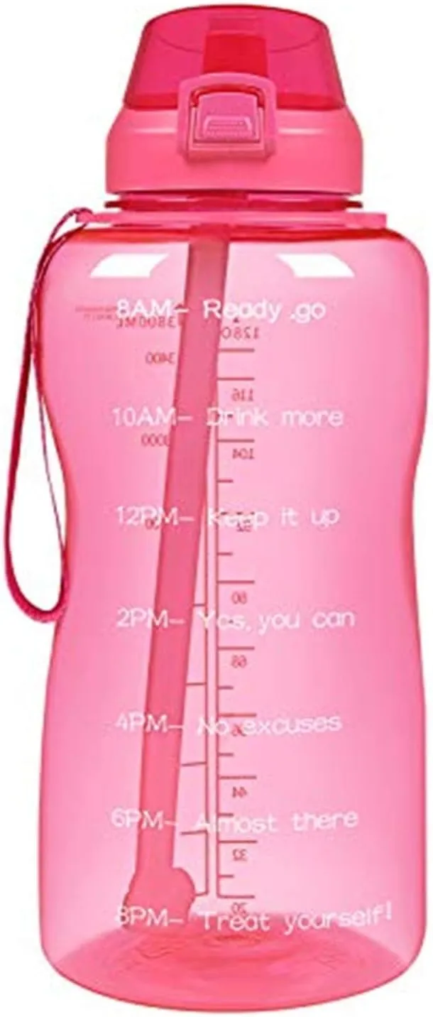 Sports Cup Large-Capacity Outdoor Sports Water Bottle with Rebound Straw Plastic Cup Rope Water Cup