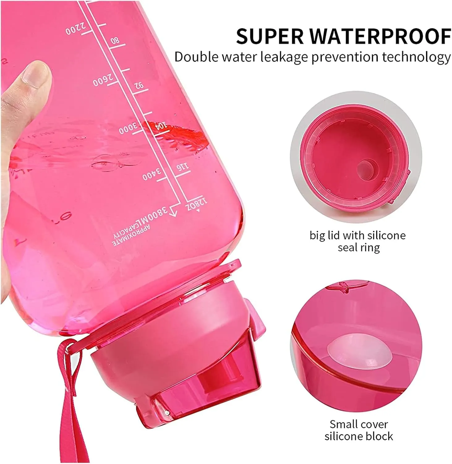Sports Cup Large-Capacity Outdoor Sports Water Bottle with Rebound Straw Plastic Cup Rope Water Cup