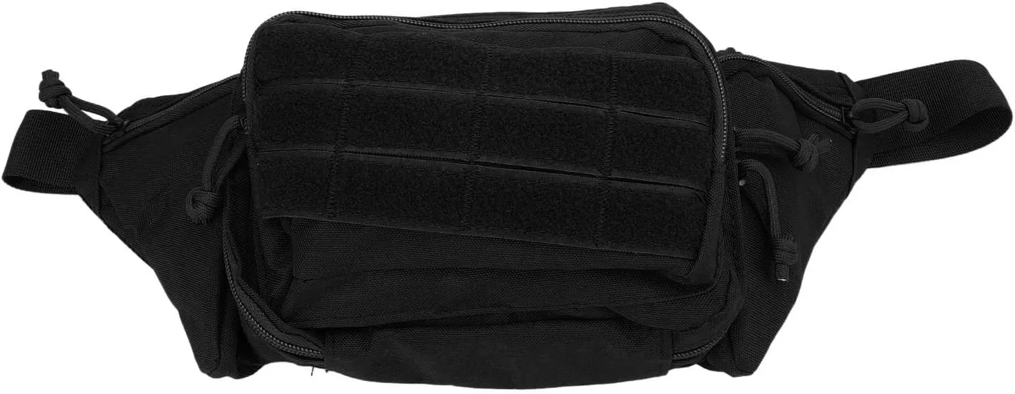Sports Waist Bag Adjustable Breathable Nylon Chest Belt Bag Running Hiking (Black)