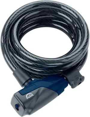 Squire Locks Heavy Duty Bikelock (Kilda 10/1800) - Tough Drive Cylinder Cable Lock - Weatherproof Armoured Steel Bike Lock with Key - Flexible, Tamper Proof Cable Lock for All Purpose Use (1800 mm)