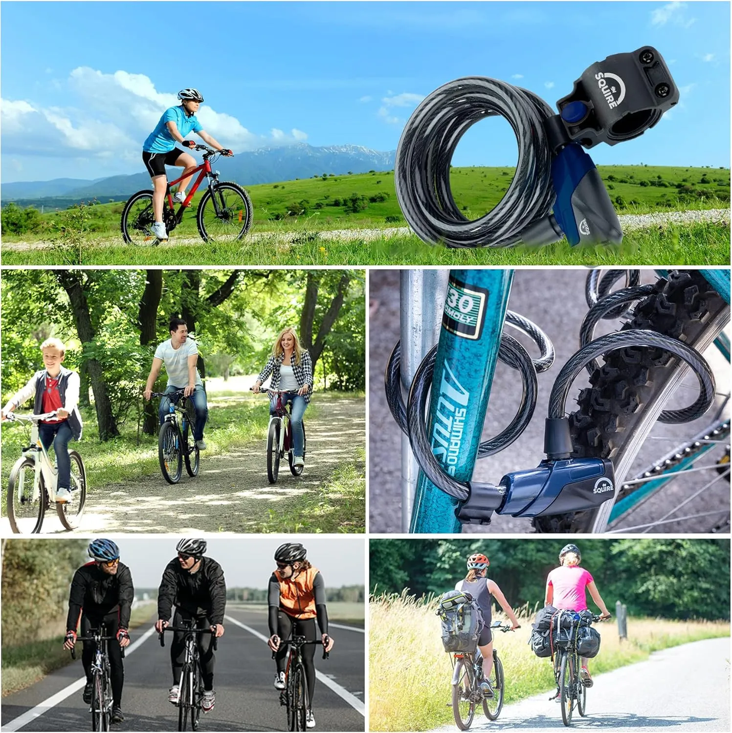 Squire Locks Heavy Duty Bikelock (Kilda 10/1800) - Tough Drive Cylinder Cable Lock - Weatherproof Armoured Steel Bike Lock with Key - Flexible, Tamper Proof Cable Lock for All Purpose Use (1800 mm)