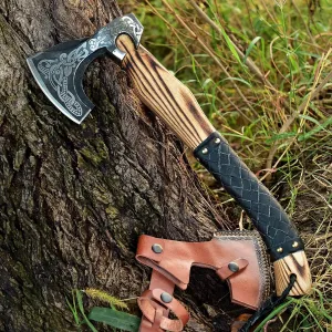 SS SMART & SHARP SPORTS INC Custom Handmade High Carbon Steel Viking Axe Real Hatchet,Gift for hIm,17.5 inches SS-17603 (Medieval Axe)