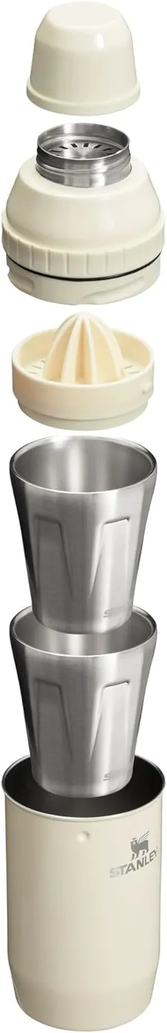 Stanley Happy Hour Cocktail Shaker Set 20 oz | Bartender Kit for Camping and Travel | Cocktail Drink Mixing Set with 2 Cups | Insulated Stainless Steel | BPA-Free | Cream Gloss