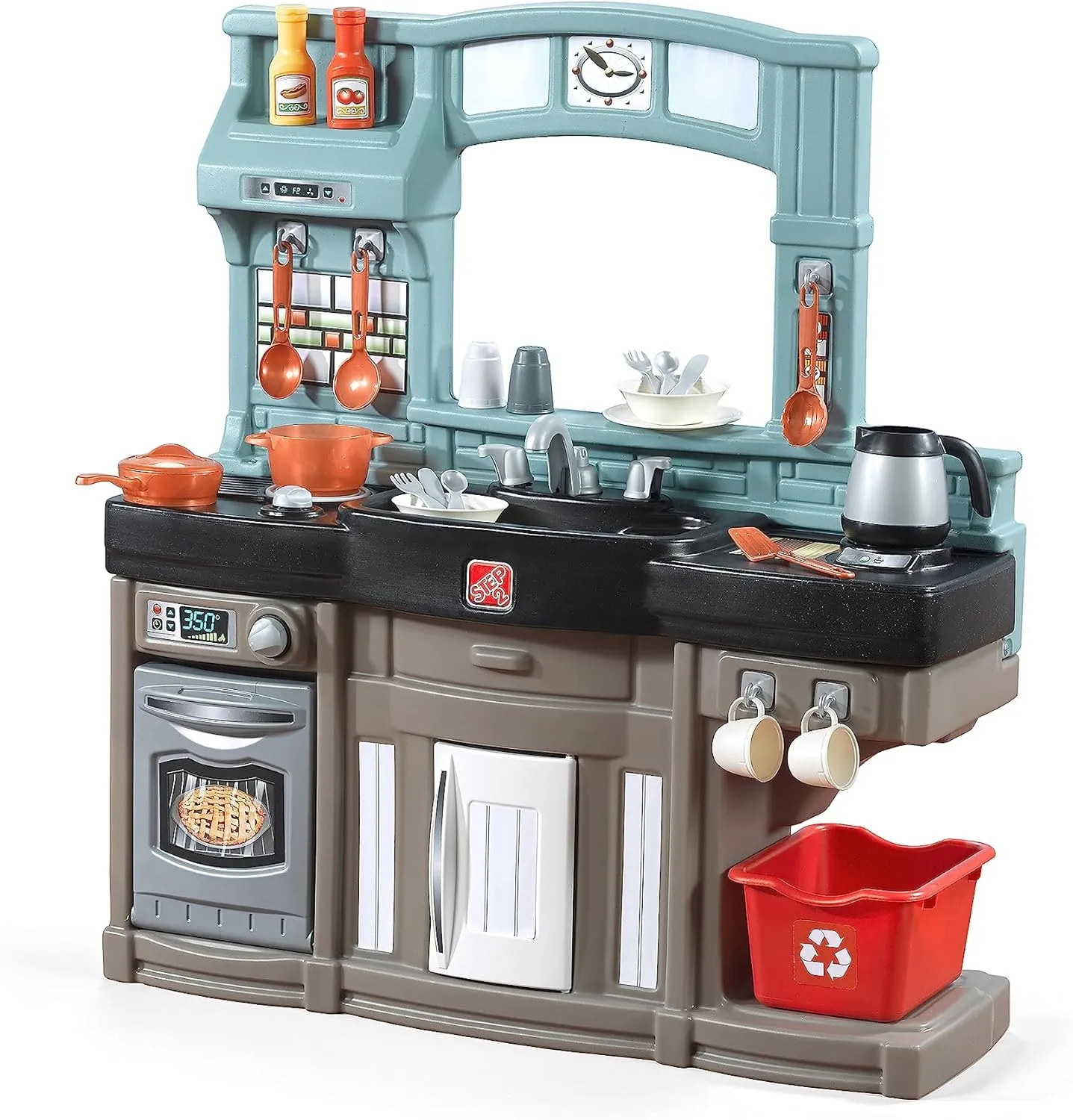 Step2 Best Chefs Kids Kitchen Playset, Indoor/Outdoor Kitchenette, Interactive Play with Lights and Sounds, Made of Durable Plastic, Includes 25 Piece Toy Accessories, For Toddlers 2  Years Old