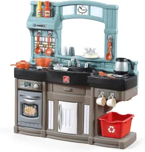 Step2 Best Chefs Kids Kitchen Playset, Indoor/Outdoor Kitchenette, Interactive Play with Lights and Sounds, Made of Durable Plastic, Includes 25 Piece Toy Accessories, For Toddlers 2  Years Old