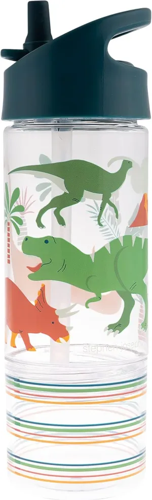 Stephen Joseph, Kids Sip and Snack Water Bottle, 12 oz Tritan BPA Free, Drink and Snack Water Bottle for Girls & Boys, Back to School Water Bottle, Blue Dino