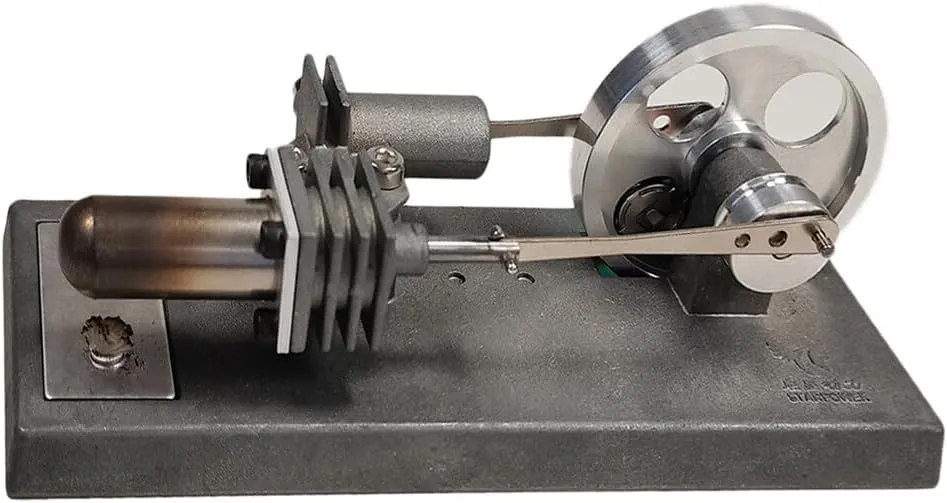 Stirling Engine Model Kits, DIY γ-Type Alcohol-Powered Stirling Engine with LED Flywheel for Physical Science Experiment Display