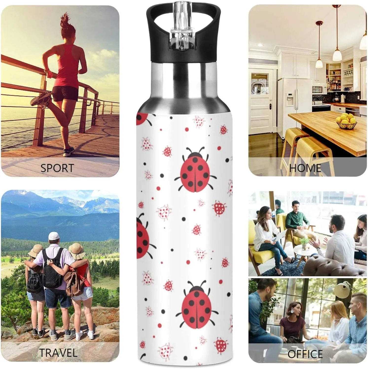 SUABO Sports Water Bottle Vacuum Insulated Stainless Steel Water Bottle for School Kids, 20oz