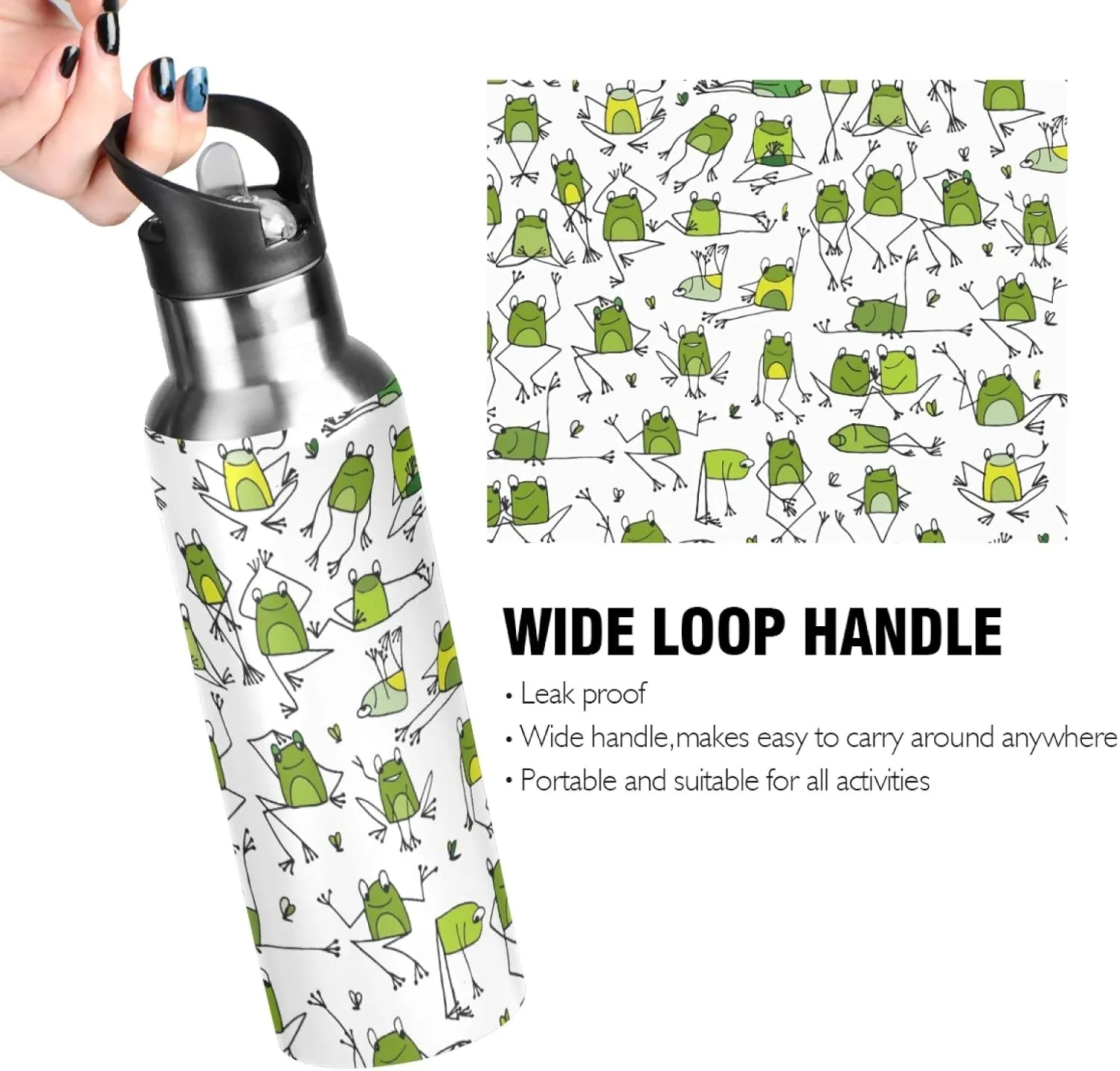SUABO Sports Water Bottle Vacuum Insulated Stainless Steel Water Bottle for School Kids, 20oz
